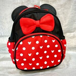 MINNIE MOUSE Kids Red Polka Dot Backpack with Bow